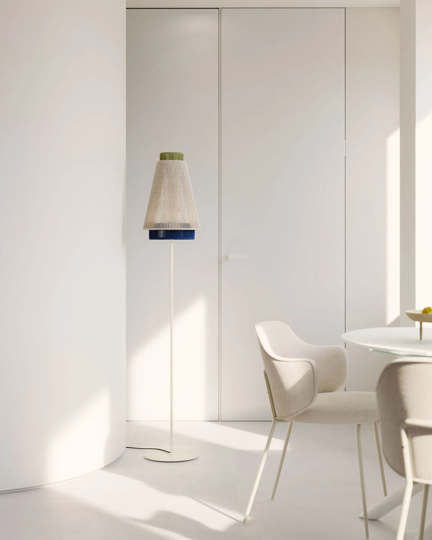 Stehlampe Yuvia aus Baumwolle mit Finish in Beige und Blau von Kave Home – Produktbild 4