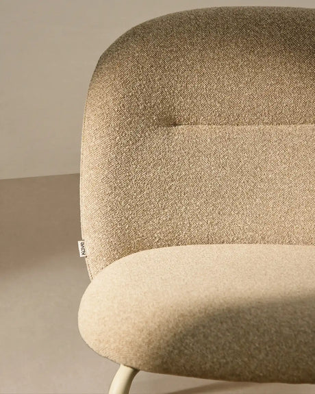 Stuhl Arino mit beiger Chenille und beigen Metallbeinen  von Kave Home – Bild 3