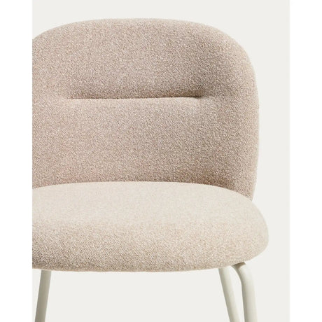 Stuhl Arino mit beiger Chenille und beigen Metallbeinen  von Kave Home – Bild 9