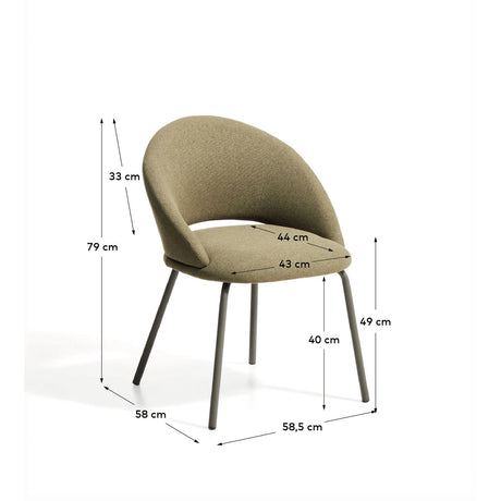 Stuhl Bonali mit Chenille und Metallbeinen, FSC Mix Credit von Kave Home – Bild 3