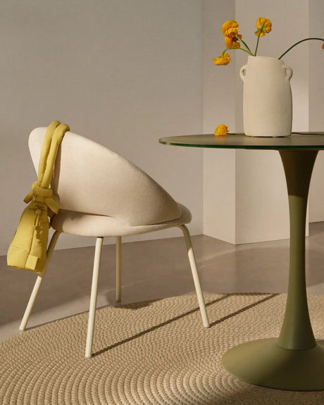 Stuhl Bonali mit beiger Chenille und beigen Metallbeinen, FSC Mix Credit von Kave Home – Bild 3
