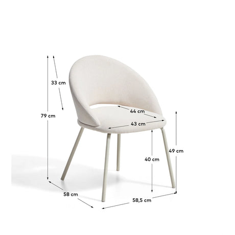 Stuhl Bonali mit beiger Chenille und beigen Metallbeinen, FSC Mix Credit von Kave Home – Bild 4