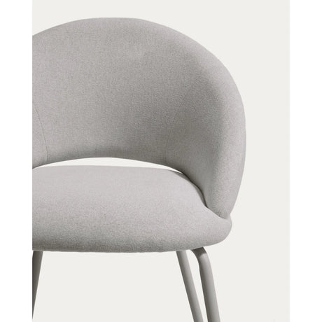 Stuhl Bonali mit grauer Chenille und Beinen aus grauem Metall, FSC Mix Credit von Kave Home – Bild 8