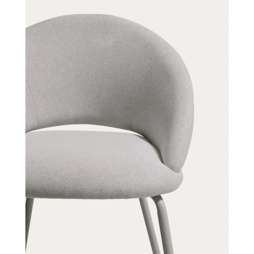 Stuhl Bonali mit grauer Chenille und Beinen aus grauem Metall, FSC Mix Credit von Kave Home – Bild 8