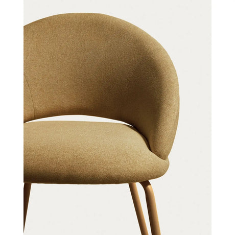 Stuhl Bonali mit senfgelber Chenille und Beinen aus senfgelbem Metall, FSC Mix Credit von Kave Home – Bild 8