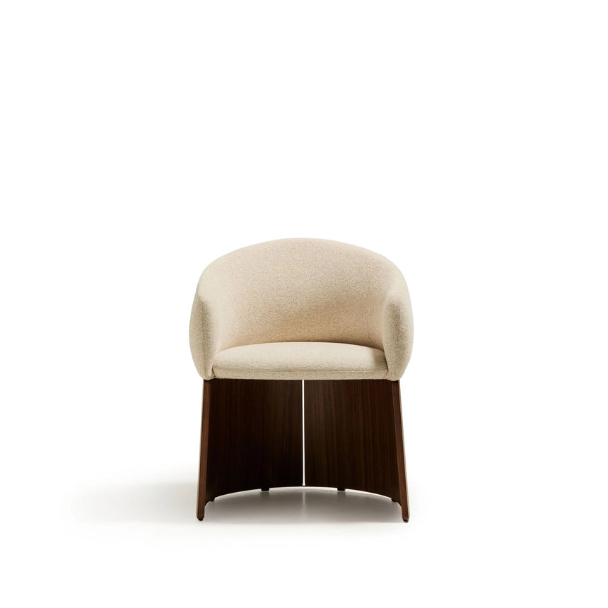 Stuhl Bosca mit beigefarbener Chenille und Nussbaumfurnier FSC 100% von Kave Home – Bild 9