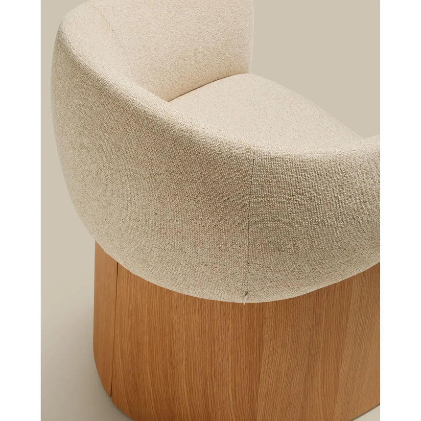 Stuhl Bosca mit beiger Chenille und Eichenfurnier FSC 100% von Kave Home – Bild 15