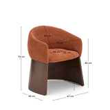 Stuhl Bosca mit terrakottafarbener Chenille und Nussbaumfurnier FSC 100% von Kave Home – Bild 5