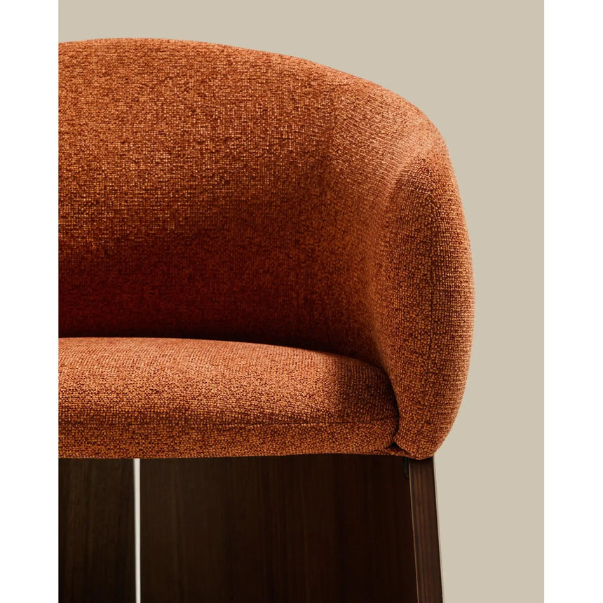 Stuhl Bosca mit terrakottafarbener Chenille und Nussbaumfurnier FSC 100% von Kave Home – Bild 9
