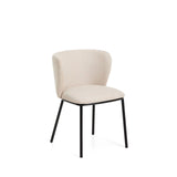 Stuhl Ciselia flammhemmend beige Chenille und Stahlbeinen mit schwarzem Finish, FSC Mix Credit von Kave Home – Bild 1