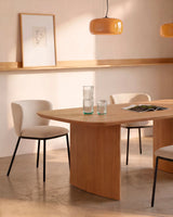 Stuhl Ciselia flammhemmend beige Chenille und Stahlbeinen mit schwarzem Finish, FSC Mix Credit von Kave Home – Bild 2