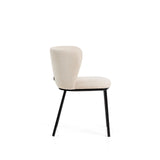 Stuhl Ciselia flammhemmend beige Chenille und Stahlbeinen mit schwarzem Finish, FSC Mix Credit von Kave Home – Bild 4