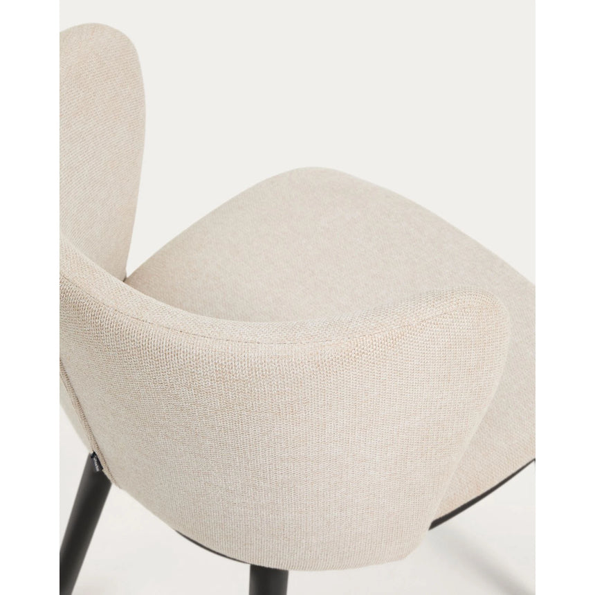Stuhl Ciselia flammhemmend beige Chenille und Stahlbeinen mit schwarzem Finish, FSC Mix Credit von Kave Home – Bild 9