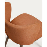Stuhl Ciselia flammhemmend terrakottafarbener Chenille mit Beinen aus massivem Eschenholz mit walnussholzfarbenem Finish, FSC Mix Credit von Kave Home – Bild 8