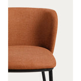Stuhl Ciselia flammhemmend terrakottafarbener Chenille mit Stahlbeinen mit schwarzem Finish, FSC Mix Credit von Kave Home – Bild 7