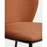 Stuhl Ciselia flammhemmend terrakottafarbener Chenille mit Stahlbeinen mit schwarzem Finish, FSC Mix Credit von Kave Home – Bild 8