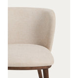 Stuhl Ciselia in beiger Chenille mit Beinen aus massivem Eschenholz mit walnussholzfarbenem Finish, FSC Mix Credit von Kave Home – Bild 8