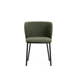 Stuhl Ciselia in dicker, dunkelgrüner Chenille mit Stahlbeinen mit schwarzem Finish, FSC Mix Credit von Kave Home – Bild 7