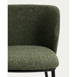 Stuhl Ciselia in dicker, dunkelgrüner Chenille mit Stahlbeinen mit schwarzem Finish, FSC Mix Credit von Kave Home – Bild 8