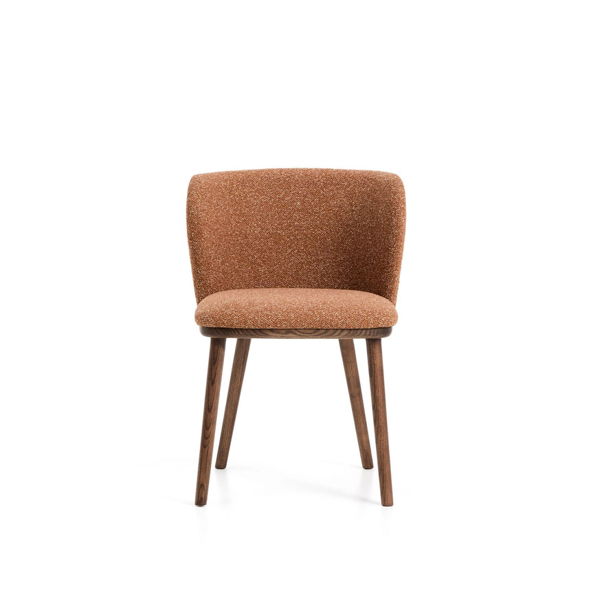 Stuhl Ciselia in dicker, terrakottafarbener Chenille mit Beinen aus massivem Eschenholz mit walnussholzfarbenem Finish, FSC Mix Credit von Kave Home – Bild 7
