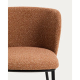 Stuhl Ciselia in dicker, terrakottafarbener Chenille mit Stahlbeinen mit schwarzem Finish, FSC Mix Credit von Kave Home – Bild 8