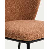 Stuhl Ciselia in dicker, terrakottafarbener Chenille mit Stahlbeinen mit schwarzem Finish, FSC Mix Credit von Kave Home – Bild 9