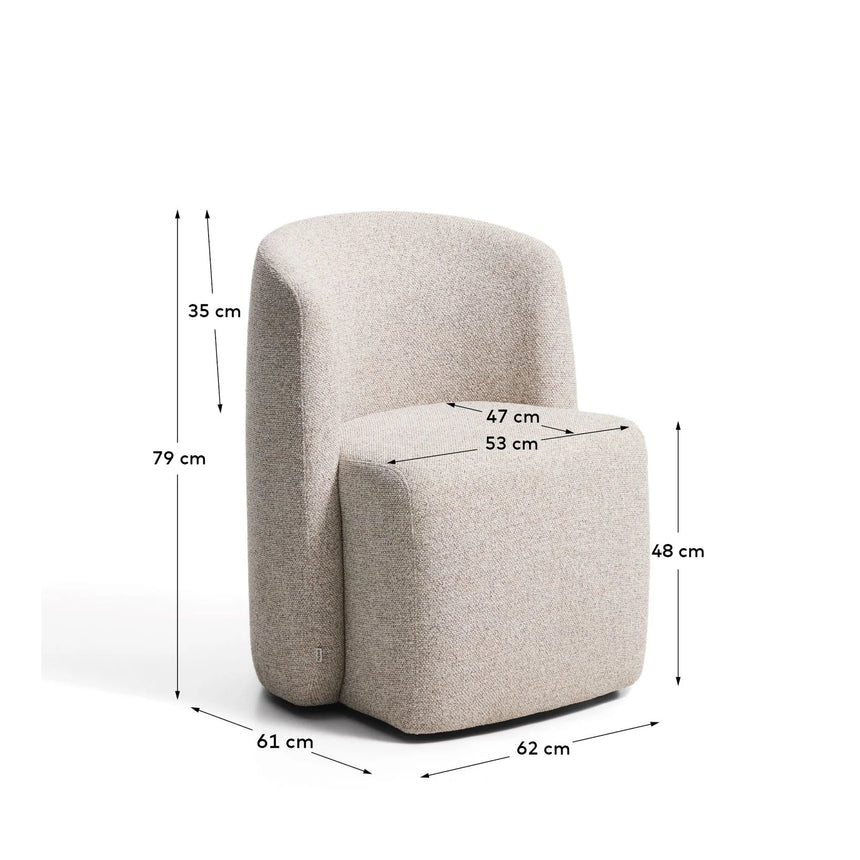 Stuhl Corvena aus Chenille in Beige FSC-Mix-Kredit von Kave Home – Bild 5
