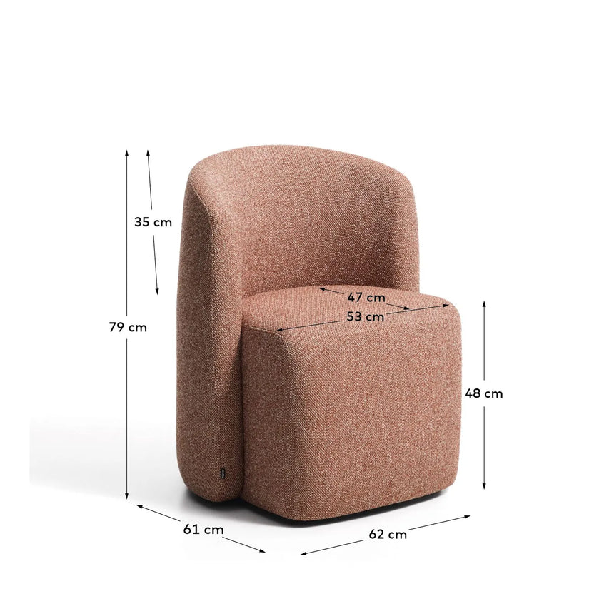 Stuhl Corvena aus Chenille in Terrakotta FSC-Mix-Kredit von Kave Home – Bild 4