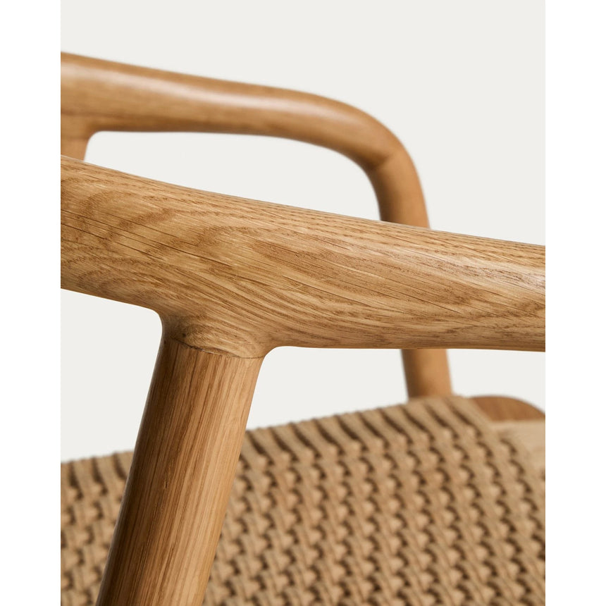 Stuhl Derile aus massivem Eichenholz mit Finish in natürlichem Farbton und beigem Papierseil 100% FSC von Kave Home – Bild 8