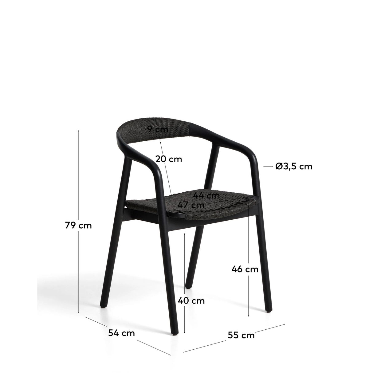 Stuhl Derile aus massivem Eichenholz mit Finish und Papierseil FSC 100% von Kave Home – Bild 5