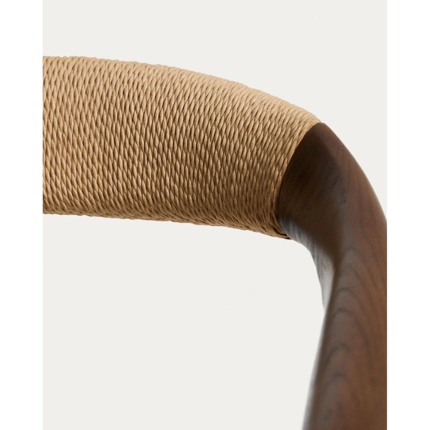 Stuhl Derile aus massivem Eichenholz mit Nussbaum-Finish und beigem Papierseil 100% FSC von Kave Home – Bild 14