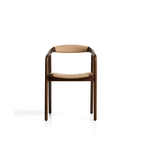 Stuhl Derile aus massivem Eichenholz mit Nussbaum-Finish und beigem Papierseil 100% FSC von Kave Home – Bild 9