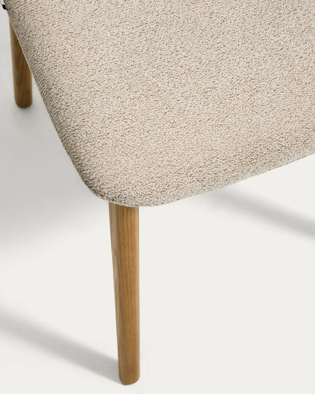 Stuhl Elnor aus Chenille und Beinen aus massivem Eichenholz mit Finish von Kave Home – Bild 9