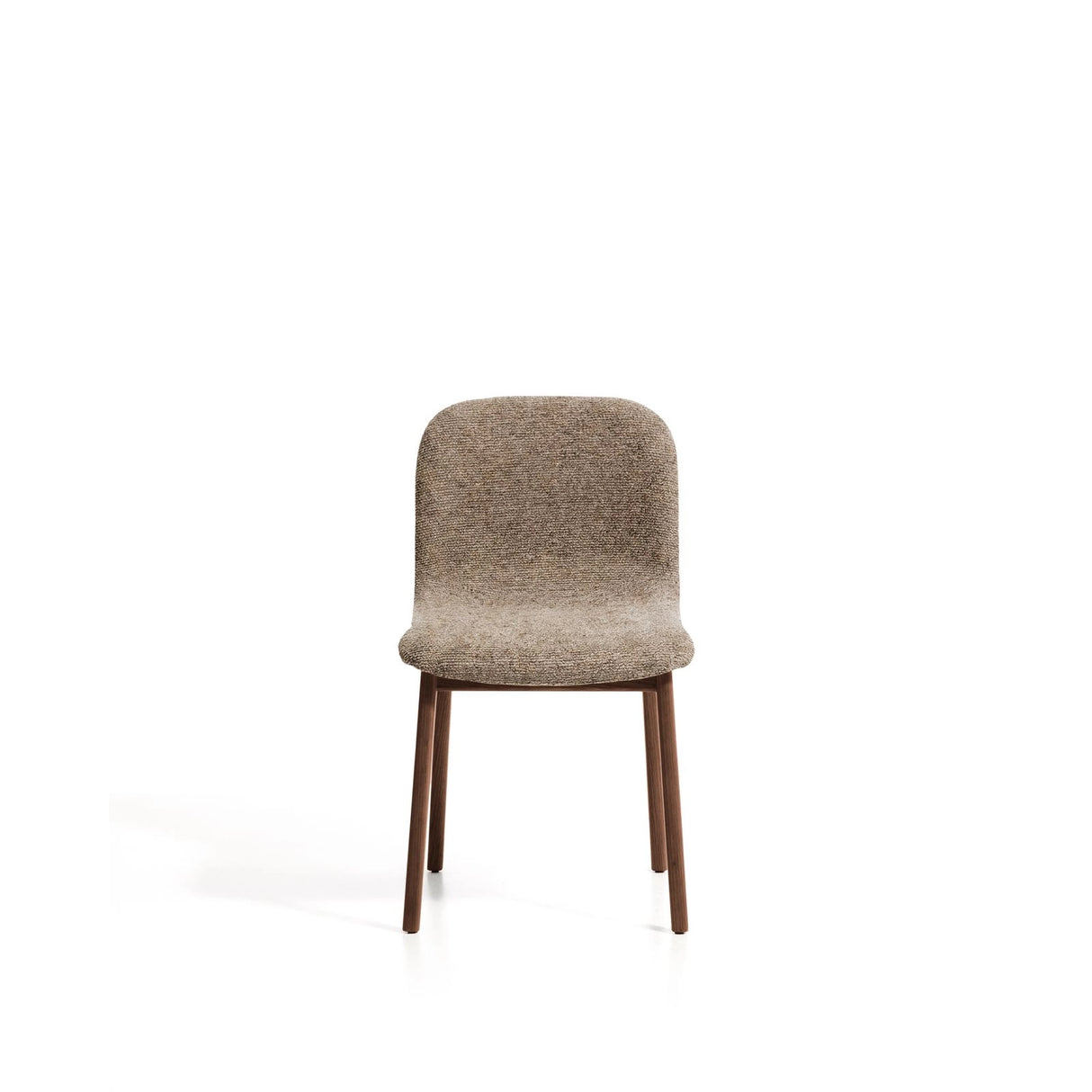 Stuhl Elnor aus brauner Chenille und Beinen aus massivem Eichenholz mit Nussbaum-Finish von Kave Home – Bild 1