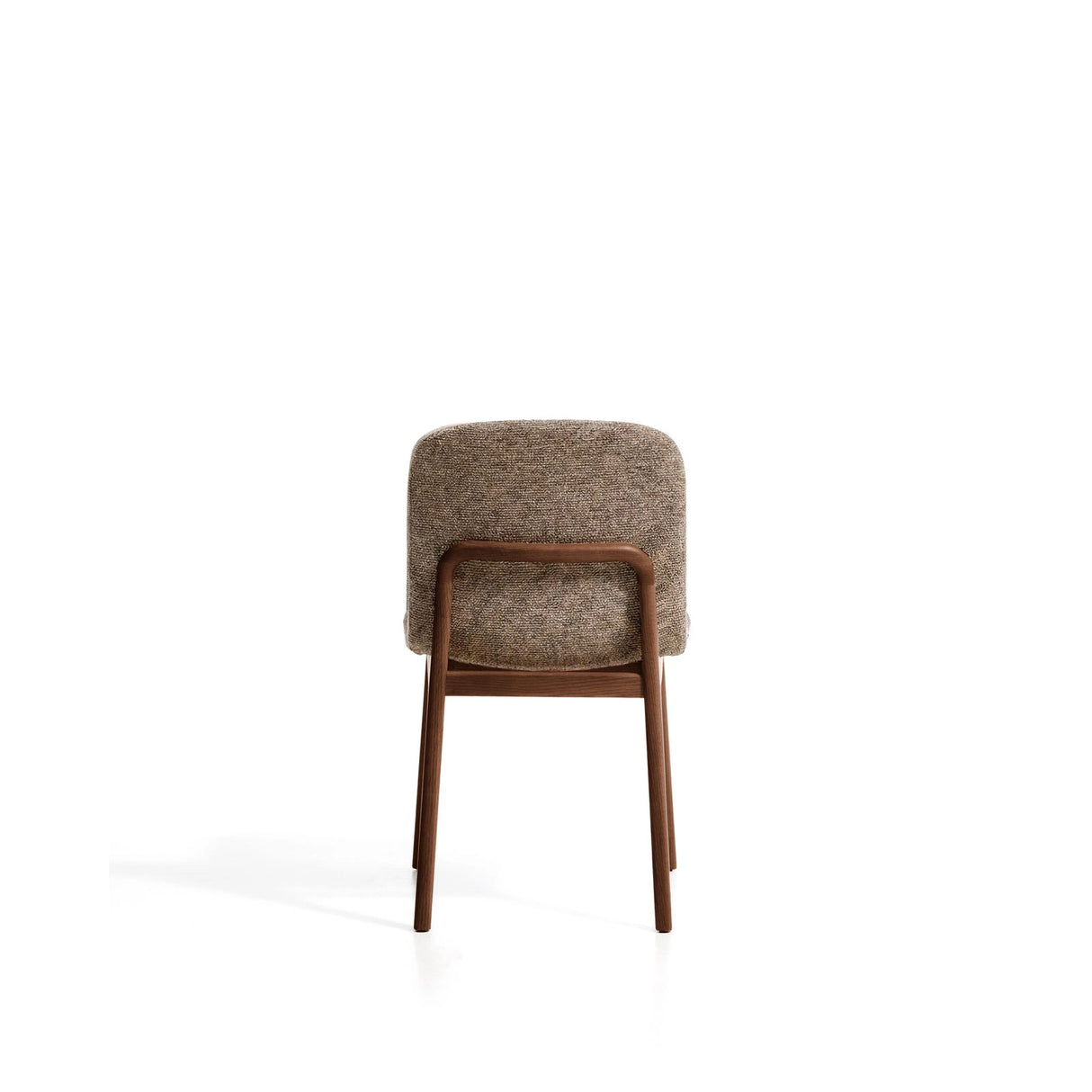 Stuhl Elnor aus brauner Chenille und Beinen aus massivem Eichenholz mit Nussbaum-Finish von Kave Home – Bild 5