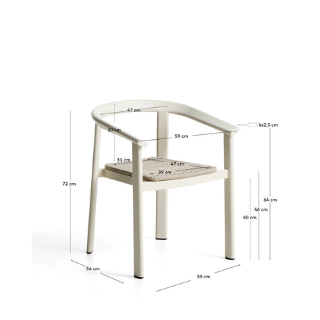 Stuhl Erice aus Aluminium und ecrufarbenem Seil von Kave Home – Bild 4