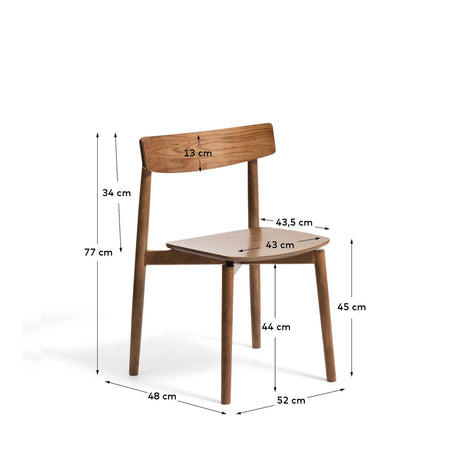 Stuhl Evera aus Eichenfurnier mit Naturfarbenem oder Nussbaumfinish von Kave Home – Bild 2