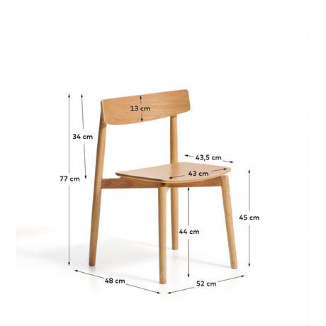 Stuhl Evera aus Eichenfurnier mit naturfarbenem Finish  von Kave Home – Bild 2