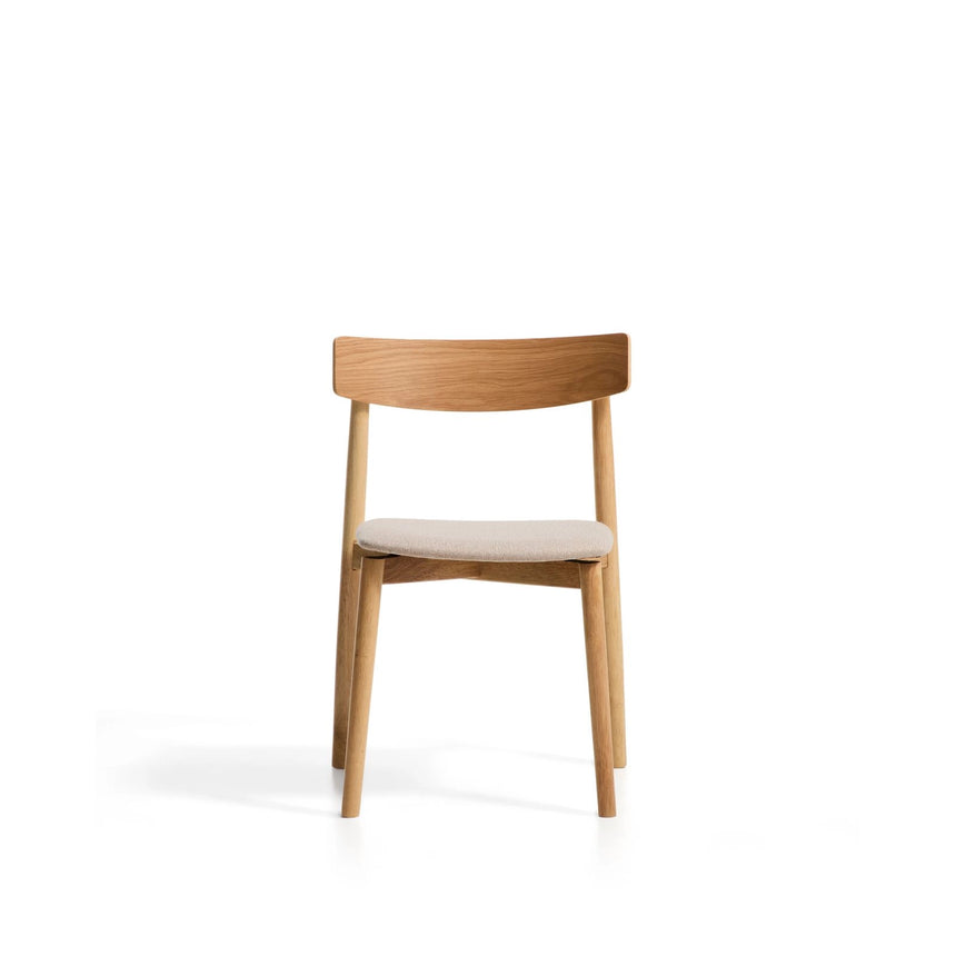 Stuhl Evera aus Eichenfurnier mit naturfarbenem Finish und beiger Chenille von Kave Home – Bild 5
