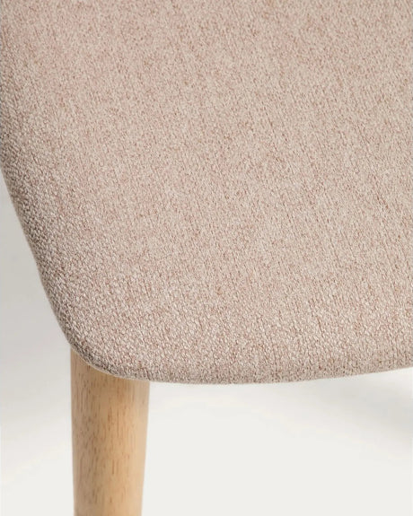 Stuhl Evera aus Eichenfurnier mit naturfarbenem Finish und beiger Chenille von Kave Home – Bild 8