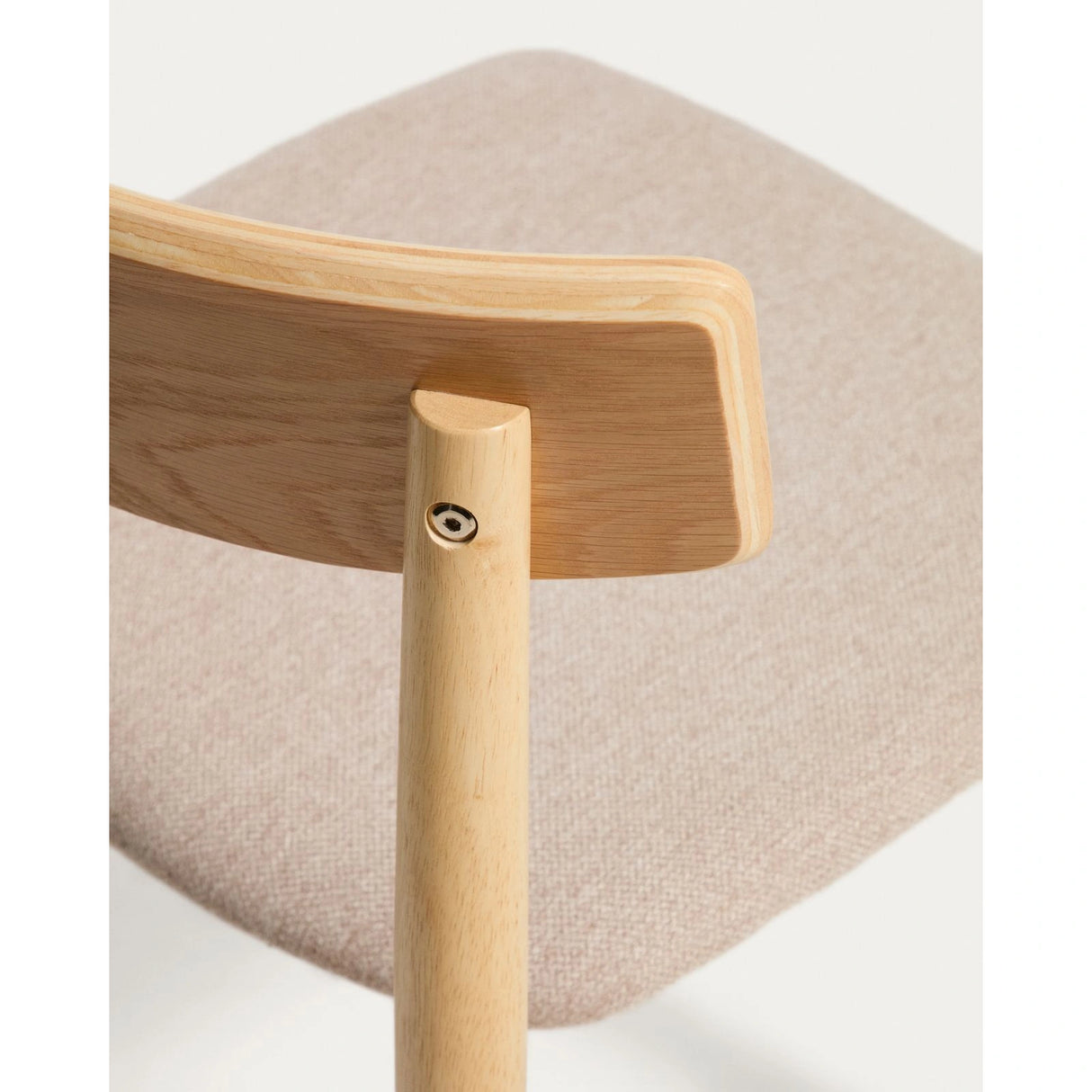 Stuhl Evera aus Eichenfurnier mit naturfarbenem Finish und beiger Chenille von Kave Home – Bild 9