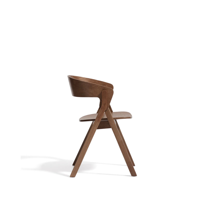 Stuhl Godia aus Eichenfurnier mit Nussbaumfinish oder in Naturfarben von Kave Home – Bild 3