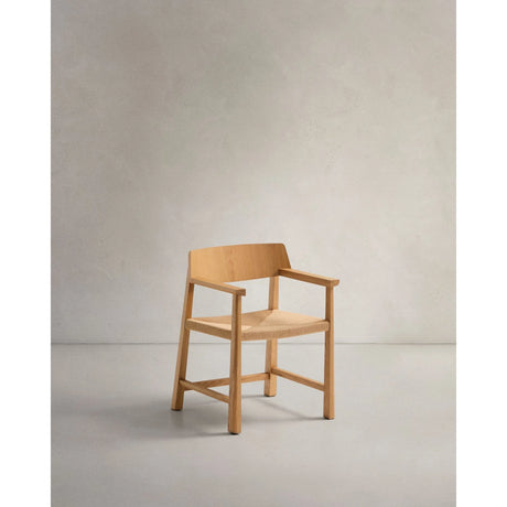 Stuhl Idun aus massivem FSC Mix Credit Eichenholz mit Finish in natürlichem Farbton und Sitzfläche aus Seil von Kave Home – Bild 1