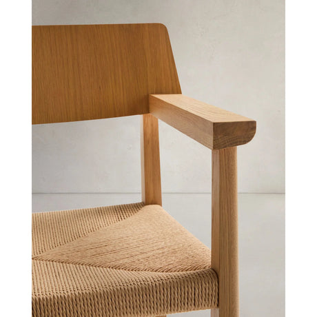 Stuhl Idun aus massivem FSC Mix Credit Eichenholz mit Finish in natürlichem Farbton und Sitzfläche aus Seil von Kave Home – Bild 10