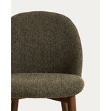 Stuhl Meila flammhemmend mit grüner Chenille und Beinen aus massivem Eschenholz mit Nussbaumfinish von Kave Home – Bild 8