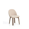 Stuhl Meila mit beiger Chenille und Beinen aus massivem Eschenholz mit Nussbaumfinish von Kave Home – Bild 1