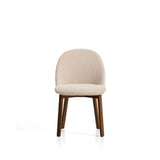 Stuhl Meila mit beiger Chenille und Beinen aus massivem Eschenholz mit Nussbaumfinish von Kave Home – Bild 7