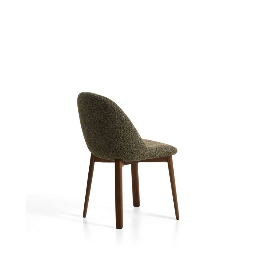 Stuhl Meila mit grüner Chenille und Beinen aus massivem Eschenholz mit Nussbaumfinish von Kave Home – Bild 6