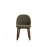 Stuhl Meila mit grüner Chenille und Beinen aus massivem Eschenholz mit Nussbaumfinish von Kave Home – Bild 7