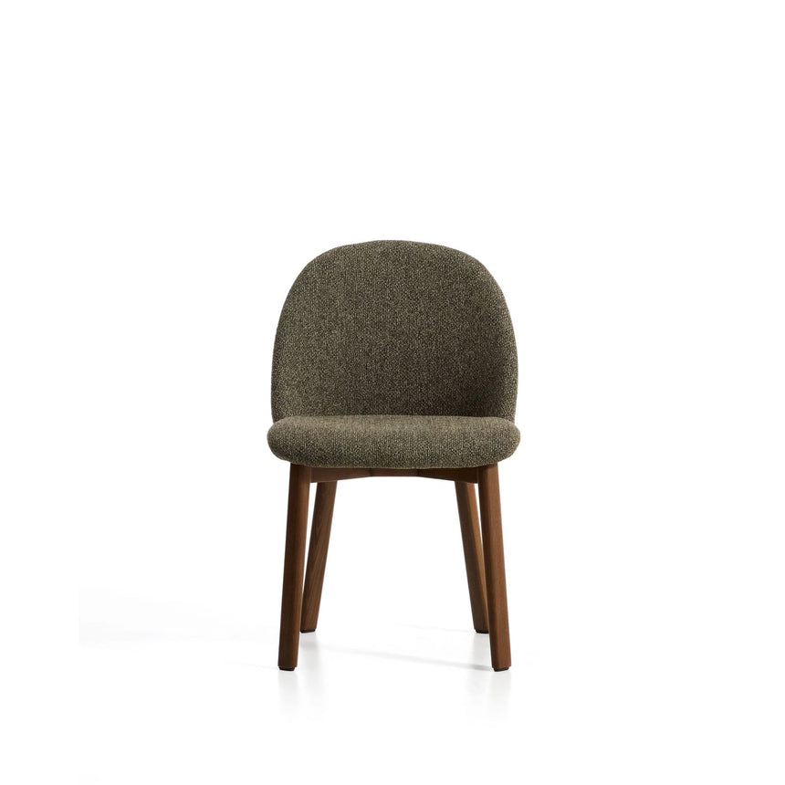 Stuhl Meila mit grüner Chenille und Beinen aus massivem Eschenholz mit Nussbaumfinish von Kave Home – Bild 7